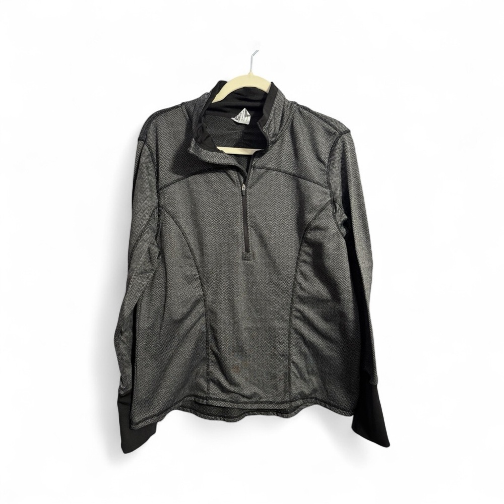 Athletic Works Black and Gray Herringbone Pullover